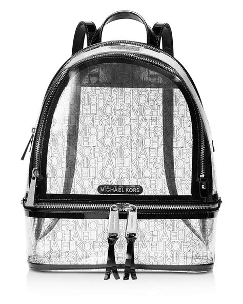 michael kors rhea clear backpack|michael kors clear backpack.